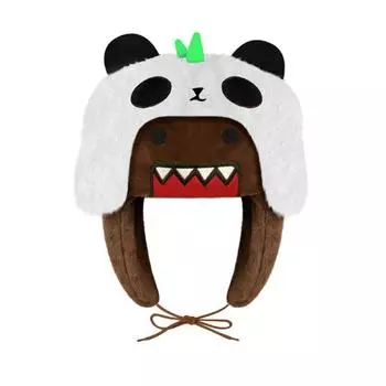 Осенне-зимняя уличная шапка Lei Feng с рисунком из мультфильмов, вышитая вручную, защита ушей, ветрозащитная, двухслойная, из хлопка, теплая, из кораллового флиса OneSize коричневый