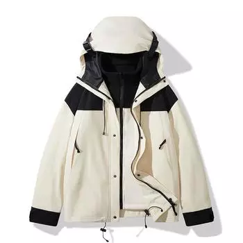 Осенне-зимняя уличная твердая куртка «три в одном», бархатное водонепроницаемое ветрозащитное пальто цвета лисы серебристого цвета, теплая одежда для альпинизма M розовый