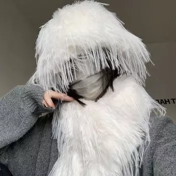 Осенне-зимняя универсальная пушистая шапка-рыбак для детей, сохраняющая тепло, толстое лицо, маленькая плюшевая холодная шапка Lei Feng M56-58cm