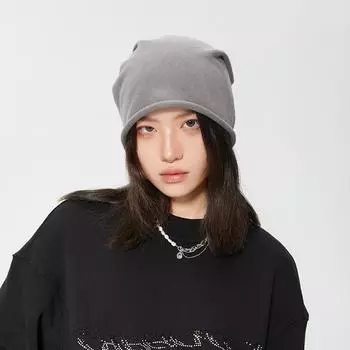 Осенне-зимняя универсальная шапка-мешок для головы женская вязаная шерстяная шапка гофрированная теплая холодная шапка прилив one size fits all бежевый