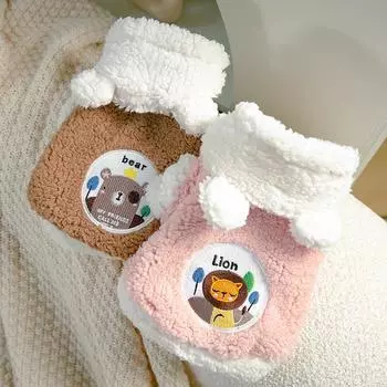 Осенне-зимняя утепленная шапка для собак, вышитый медведь, хлопковое пальто, милая мультяшная кошка, двуногий плюшевый питомец, одежда для щенков S