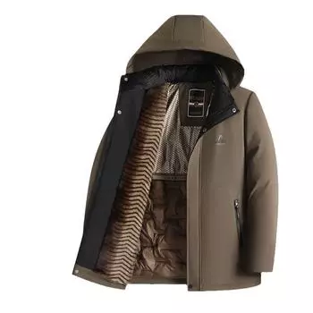 Осенне-зимняя утолщенная бархатная шапка-ушанка для мужчин среднего возраста, теплая куртка с хлопковой подкладкой L чёрный