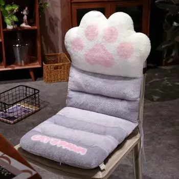 Осенне-зимняя утолщенная цельная подушка для сиденья, ленивая цельная подушка для ягодиц, офисная подушка с кошачьей лапкой, плюшевая подушка для стула в виде гусеницы 90*40cm