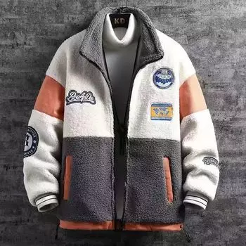 Осенне-зимняя утолщенная куртка для мужчин, повседневная свободная толстовка, молодежная мужская верхняя одежда XXXL серый