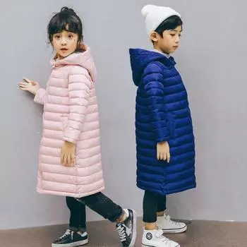 Осенне-зимняя верхняя одежда, куртка для мальчиков и девочек, детское пальто с хлопковой подкладкой и капюшоном, детская одежда, парки, мягкий тонкий комбинезон 150cm чёрный
