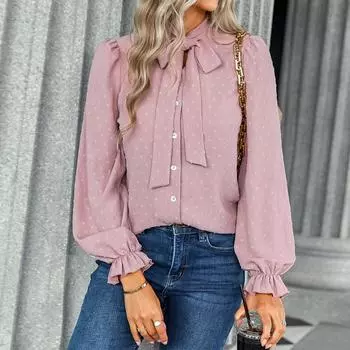Осенне-зимняя верхняя женская рубашка Европейская и американская женская одежда Рубашка с длинным рукавом
