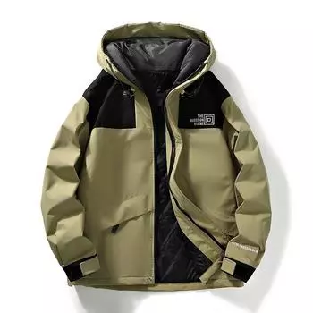 Осенне-зимняя ветрозащитная и водонепроницаемая хлопковая одежда. Модная брендовая куртка с капюшоном и контрастной цветной строчкой на хлопковой подкладке. M