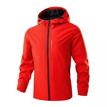 Осенне-зимняя ветрозащитная куртка, комбинезон с капюшоном и длинными рукавами, тонкие свободные однотонные топы для мужчин. M