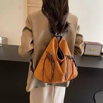 Осенне-зимняя вместительная ретро-сумка для женщин 2024 года, новая повседневная сумка-мессенджер для поездок на работу, многоцелевой рюкзак хаки