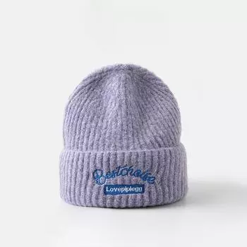 Осенне-зимняя вязаная шапка, детская универсальная вязаная шапка, женская вышитая теплая шапка, шапка Baotou для мужчин One Size