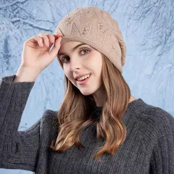Осенне-зимняя вязаная шапка с большой головой, защитная шапка для ушей, теплая шерстяная шапка-пуловер легкие хаки