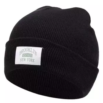 Осенне-зимняя вязаная вышитая хип-хоп универсальная шапка Баотоу для мужчин one size серый