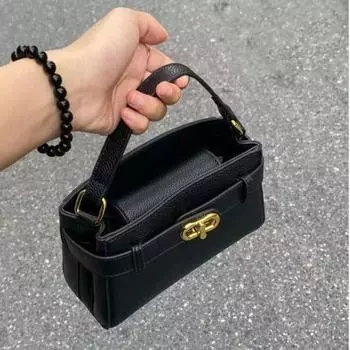 Осенне-зимняя высококачественная сумка-ниша Простая сумка через плечо Сумка через плечо чёрный