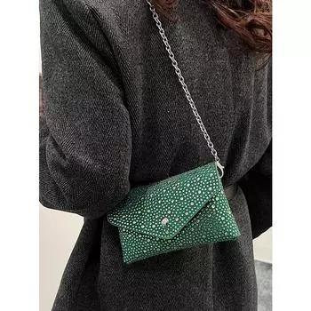 Осенне-зимняя заклепочная маленькая квадратная сумка для женщин, шикарный дизайн, цепочка, сумка через плечо, изысканный женский клатч для вечеринок Mini(Max Length<20cm)
