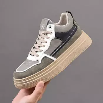 Осенне-зимняя зеленая мужская обувь, удобные повседневные кроссовки, мягкие нескользящие мокасины на шнуровке, мужская обувь для отдыха на платформе 2024 39