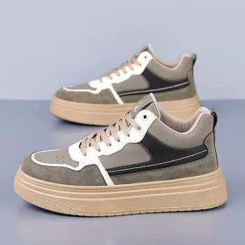 Осенне-зимняя зеленая мужская обувь, удобные повседневные кроссовки, мягкие нескользящие мокасины на шнуровке, мужская обувь для отдыха на платформе 2024 39