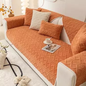 Осенне-зимняя жаккардовая хлопковая бархатная однотонная диванная подушка, современная простая супермягкая нескользящая диванная подушка, полотенце 70*70