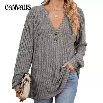 Осенне-зимняя женская блузка однотонная в полоску с начесом и пуговицами свободные топы с длинными рукавами