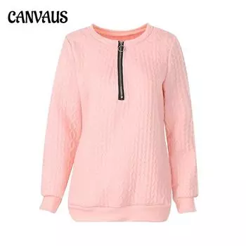 Осенне-зимняя женская блузка с длинным рукавом, однотонный удобный повседневный топ на молнии с v-образным вырезом S белый