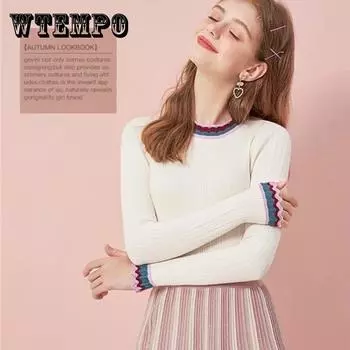 Осенне-зимняя женская блузка с длинными рукавами и узким низом, свитер с оборками XL белый