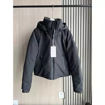 Осенне-зимняя женская короткая куртка с капюшоном из искусственного ветра и водонепроницаемого толстого теплого хлопка для отдыха на природе XS чёрный