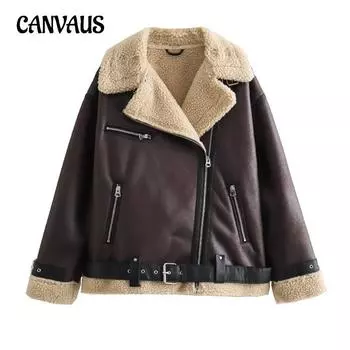 Осенне-зимняя женская куртка больших размеров в уличном стиле с мехом One Reversible XS чёрный