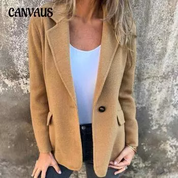 Осенне-зимняя женская куртка больших размеров из твида с пуговицами, однотонная S чёрный