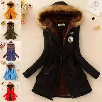 Осенне-зимняя женская куртка большого размера из утолщенной овечьей шерсти с длинными рукавами и капюшоном XXXL чёрный