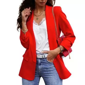 Осенне-зимняя женская куртка с длинными рукавами и небольшим костюмом Temperament Professional Slim Top S хаки