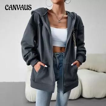 Осенне-зимняя женская куртка-толстовка, свободная повседневная толстовка, кардиган, куртка с капюшоном S красный