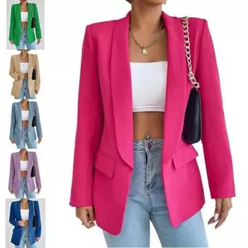 Осенне-зимняя женская куртка, верхняя одежда, однотонный свободный пиджак, темперамент, женская одежда для поездок на работу XXL белый