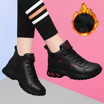 Осенне-зимняя женская нескользящая водонепроницаемая повседневная удобная теплая спортивная обувь из бархата 40 белый