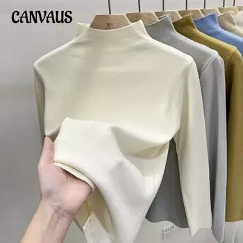 Осенне-зимняя женская нижняя рубашка, однотонный свитер, тонкая блузка с длинными рукавами, трикотаж с полувысоким воротником One Size серый