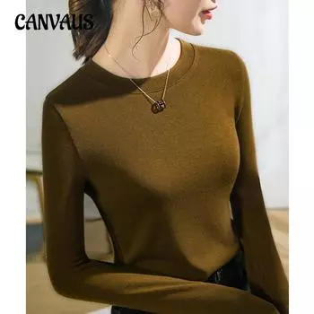 Осенне-зимняя женская нижняя рубашка с полувысоким воротником, нижняя рубашка с внутренней стороны, вязаная верхняя блузка с длинными рукавами M белый