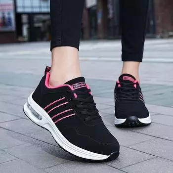 Осенне-зимняя женская обувь больших размеров, кроссовки из кожи, на воздушной подушке, женские спортивные туфли с плоским дном, женские размеры 35-42 35