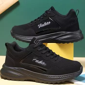 Осенне-зимняя женская обувь Низкие туфли Кроссовки из суперволокна Спортивная обувь большого размера 35 чёрный