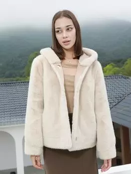 Осенне-зимняя женская одежда из меха и искусственного меха, пальто высокого качества M шампанского