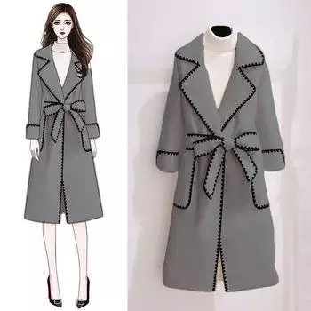 Осенне-зимняя женская одежда повседневное шерстяное пальто средней и длинной длины однотонное теплое шерстяное пальто S