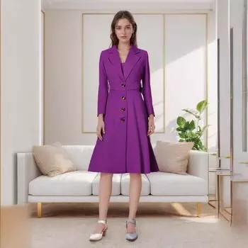 Осенне-зимняя женская одежда, удлиненная модная повседневная шерстяная куртка с лацканами S