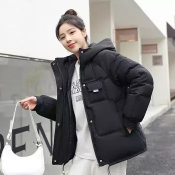 Осенне-зимняя женская однотонная свободная повседневная утолщенная ветрозащитная теплая женская куртка с капюшоном, 11 цветов M синий