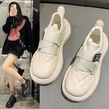 Осенне-зимняя женская плюшевая теплая повседневная обувь из хлопка 35 бежевый