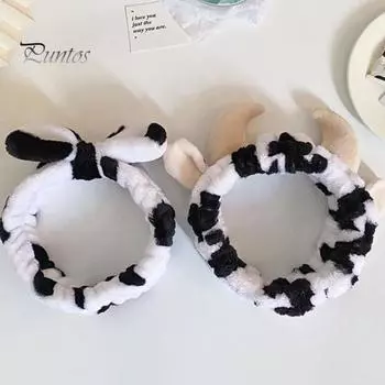 Осенне-зимняя женская повязка на голову в виде коровы, регулируемая эластичная повязка на голову для спа-макияжа, повязка на голову для мытья лица, повязка для макияжа в спа-салоне B