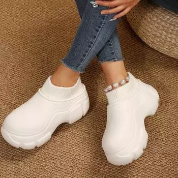 Осенне-зимняя женская повседневная модная обувь, кроссовки, однотонные ботинки 36-37