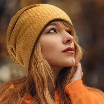 Осенне-зимняя женская повседневная модная вязаная шапка, однотонная простая вязаная шапка-бини для женщин, мягкая удобная дышащая вязаная шапка one size чёрный