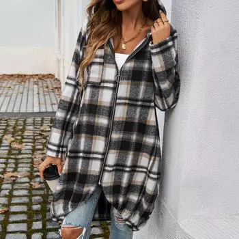 Осенне-зимняя женская повседневная свободная куртка контрастного цвета на молнии с капюшоном S красный