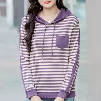 Осенне-зимняя женская повседневная свободная модная универсальная толстовка с длинными рукавами S сапфир синий