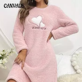 Осенне-зимняя женская розовая фланелевая сорочка с длинными рукавами и утолщенной сорочкой Lovely Homewear S розовый