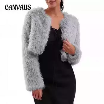 Осенне-зимняя женская шуба из искусственного меха с длинным рукавом, без воротника, верхняя часть из меха, пальто больших размеров с короткими секциями