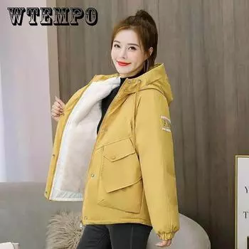 Осенне-зимняя женская стеганая куртка с принтом, короткое пуховое пальто с подкладкой для преодоления трудностей XXL