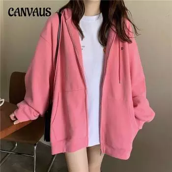 Осенне-зимняя женская стеганая толстовка на молнии больших размеров, повседневная куртка с круглым вырезом и капюшоном, кардиган с длинными рукавами M оранжевый